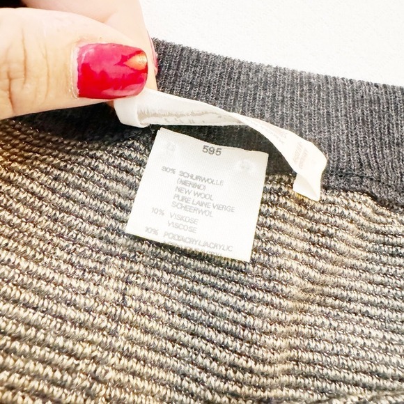 Bruestle Wool Lined Skirt A-Line Grey Striped SZ6 Made in Germany - Picture 4 of 6